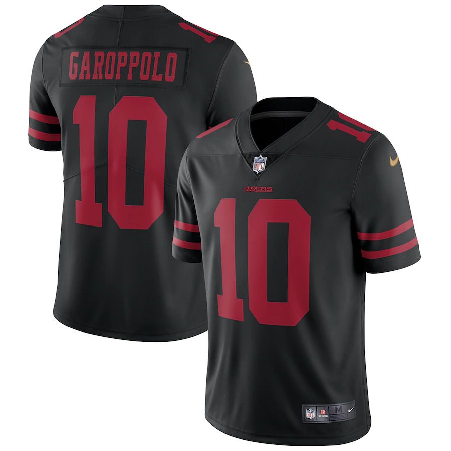 Men San Francisco 49ers 10 Jimmy Garoppolo Nike Black Vapor Untouchable Limited NFL Jersey